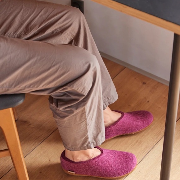 Glerups Shoe Natural Rubber Sole Honey Cranberry Wool Size Men’s 10.5 Women’s 13 - Picture 2 of 12